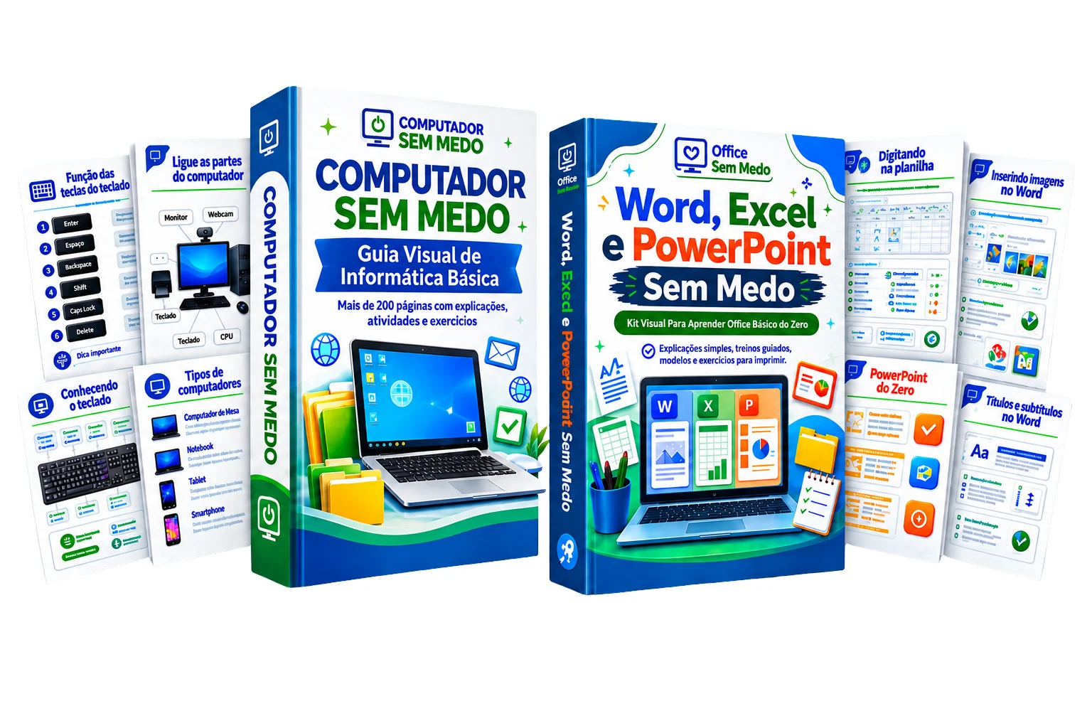 Mockup do Kit Completo + Bónus Computador Sem Medo
